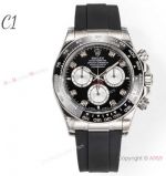 C1 Factory Top Watch - C1 Rolex Daytona Oysterflex Black Diamond 1-1 Cal.4131 Watch